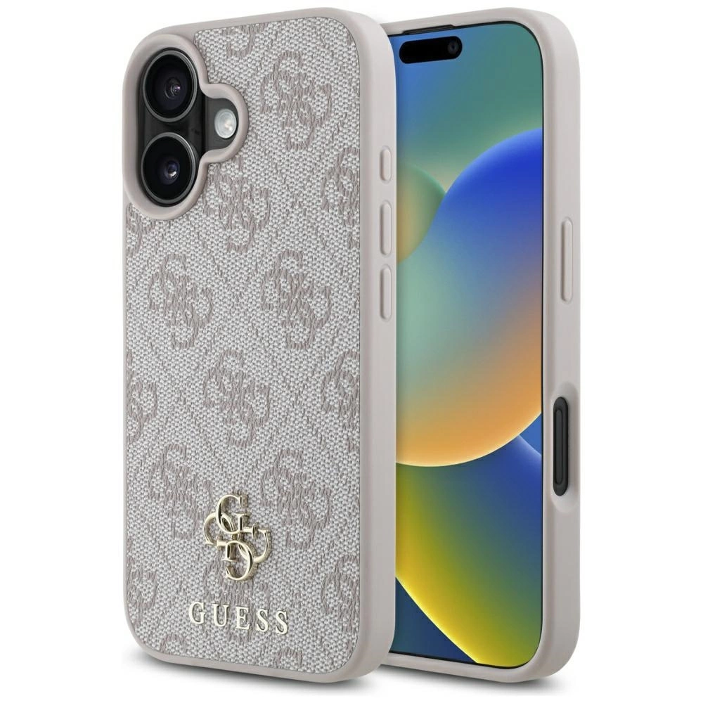 Guess HC PU 4G Small 4G and Classic iPhone 16 MagSafe Case - Pinkeng