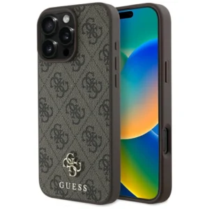 Guess HC PU 4G Small 4G and Classic Case for iPhone 16 Pro MagSafe - Browneng