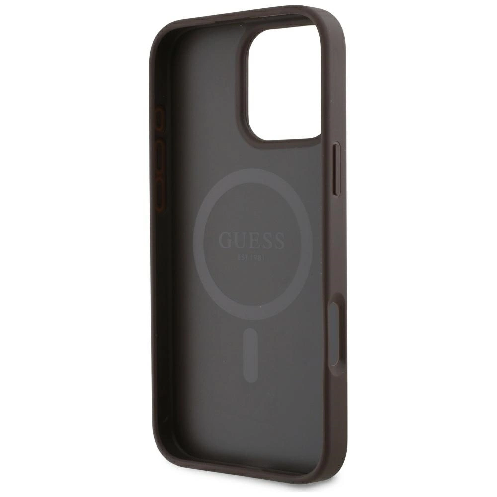 Guess HC PU 4G Small 4G and Classic Case for iPhone 16 Pro MagSafe - Browneng