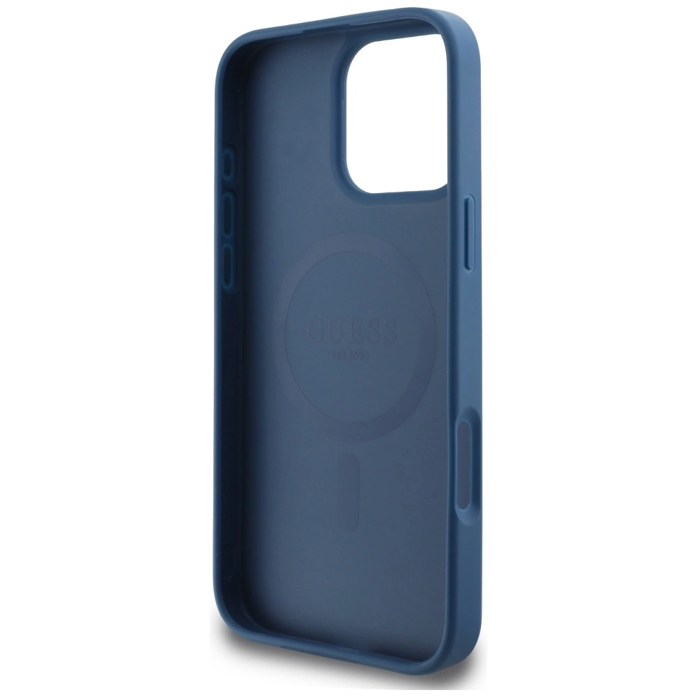 Guess HC PU 4G Small 4G and Classic Case for iPhone 16 Pro MagSafe - Blueeng