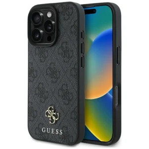 Guess HC PU 4G Small 4G and Classic Case for iPhone 16 Pro Max MagSafe - Blackeng