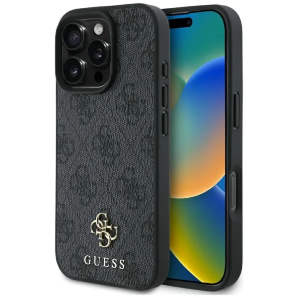 Guess HC PU 4G Small 4G and Classic Case for iPhone 16 Pro Max MagSafe - Blackeng