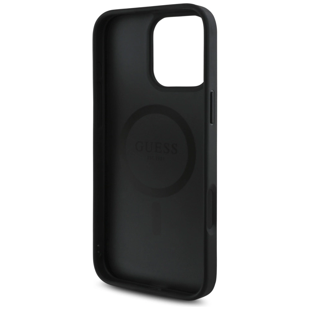 Guess HC PU 4G Small 4G and Classic Case for iPhone 16 Pro Max MagSafe - Blackeng