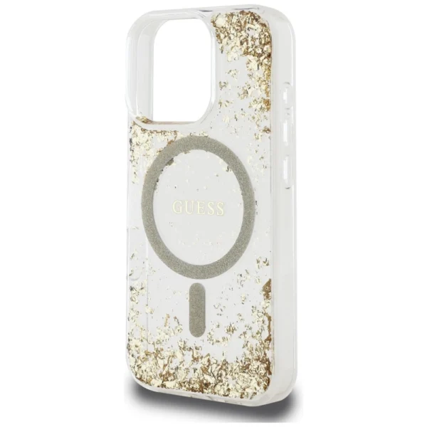 Guess HC Resin Bottom Glitter MagSafe case for iPhone 16 Pro - goldeng
