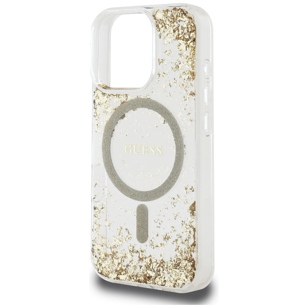 Guess HC Resin Bottom Glitter MagSafe case for iPhone 16 Pro - goldeng