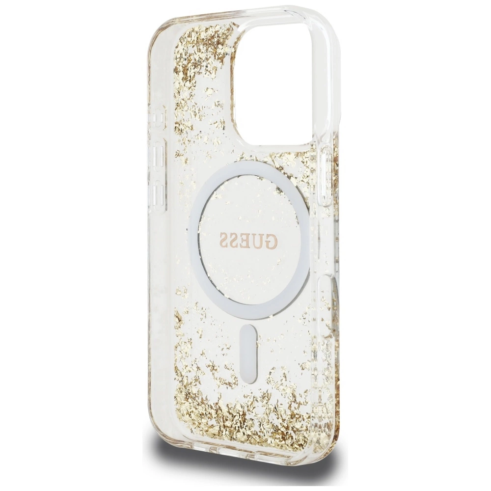 Guess HC Resin Bottom Glitter MagSafe case for iPhone 16 Pro - goldeng