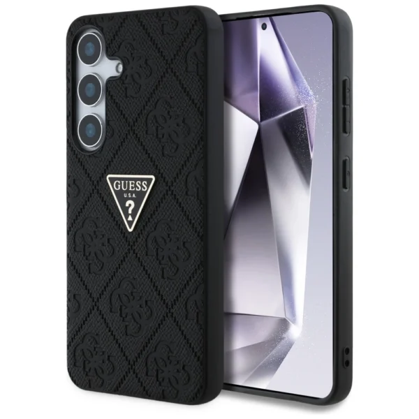 Guess Hot Stamp 4G Pattern Triangle Metal Logo case for Samsung Galaxy S25 - blackeng