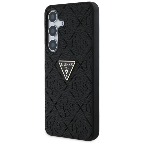 Guess Hot Stamp 4G Pattern Triangle Metal Logo case for Samsung Galaxy S25 - blackeng