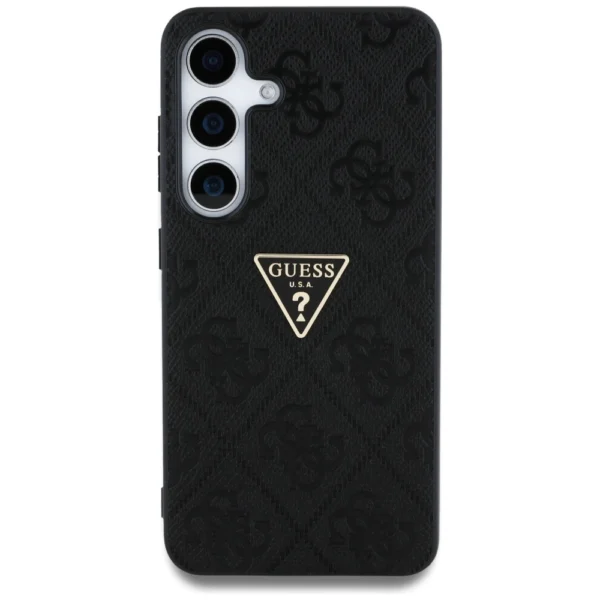 Guess Hot Stamp 4G Pattern Triangle Metal Logo case for Samsung Galaxy S25 - blackeng