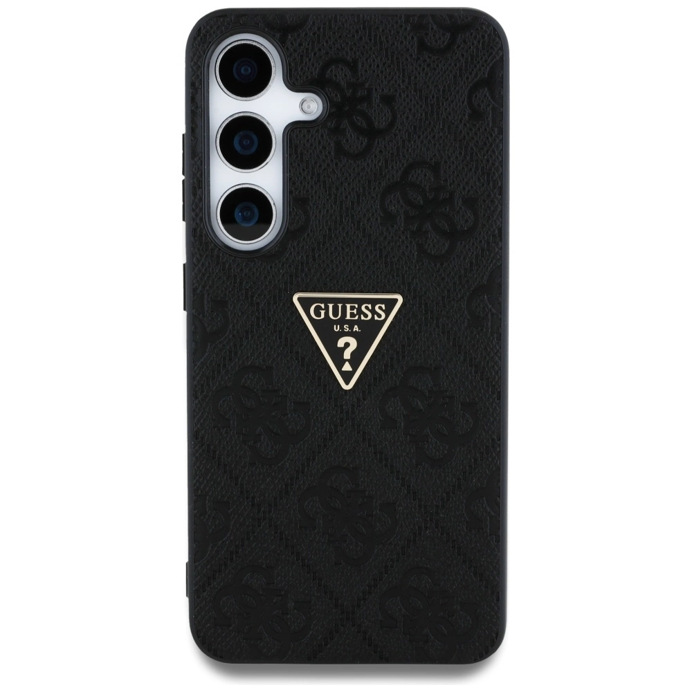 Guess Hot Stamp 4G Pattern Triangle Metal Logo case for Samsung Galaxy S25 - blackeng