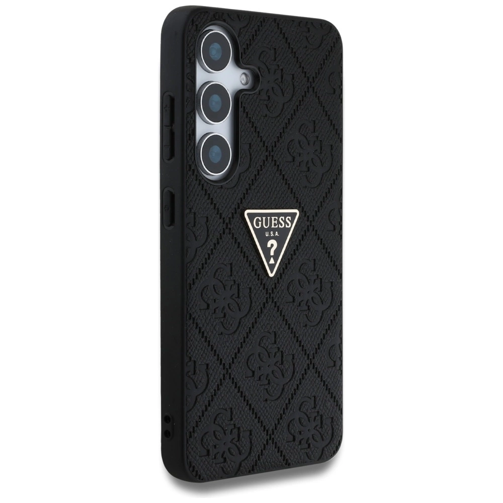 Guess Hot Stamp 4G Pattern Triangle Metal Logo case for Samsung Galaxy S25 - blackeng