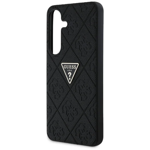Guess Hot Stamp 4G Pattern Triangle Metal Logo case for Samsung Galaxy S25 - blackeng