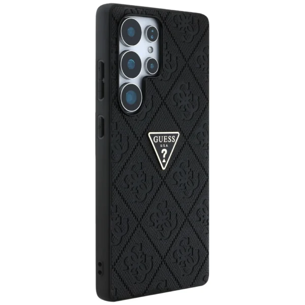 Guess Hot Stamp 4G Pattern Triangle Metal Logo Case for Samsung Galaxy S25 Ultra - Blackeng