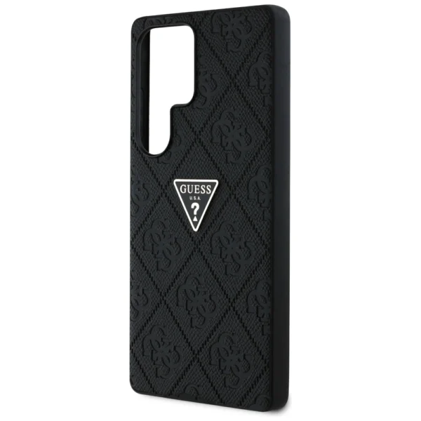 Guess Hot Stamp 4G Pattern Triangle Metal Logo Case for Samsung Galaxy S25 Ultra - Blackeng