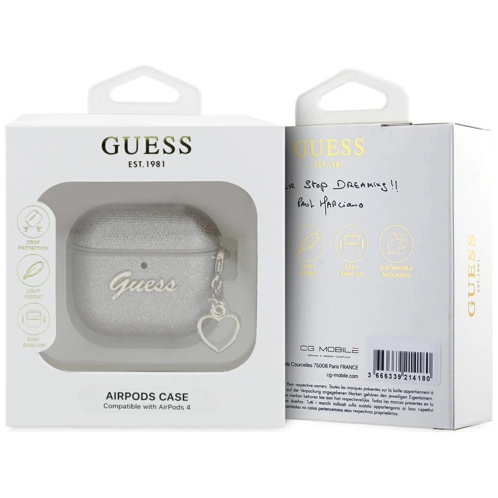 Guess Metallic Script Charm Case for AirPods 4 - Goldeng