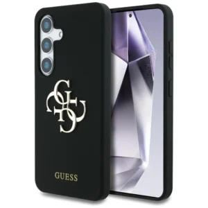 Guess Silicone Big 4G Logo Bottom Script case for Samsung Galaxy S25 - blackeng