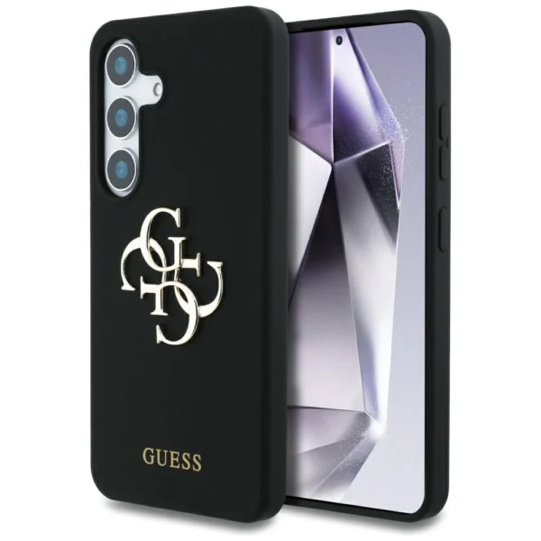 Guess Silicone Big 4G Logo Bottom Script case for Samsung Galaxy S25 - blackeng