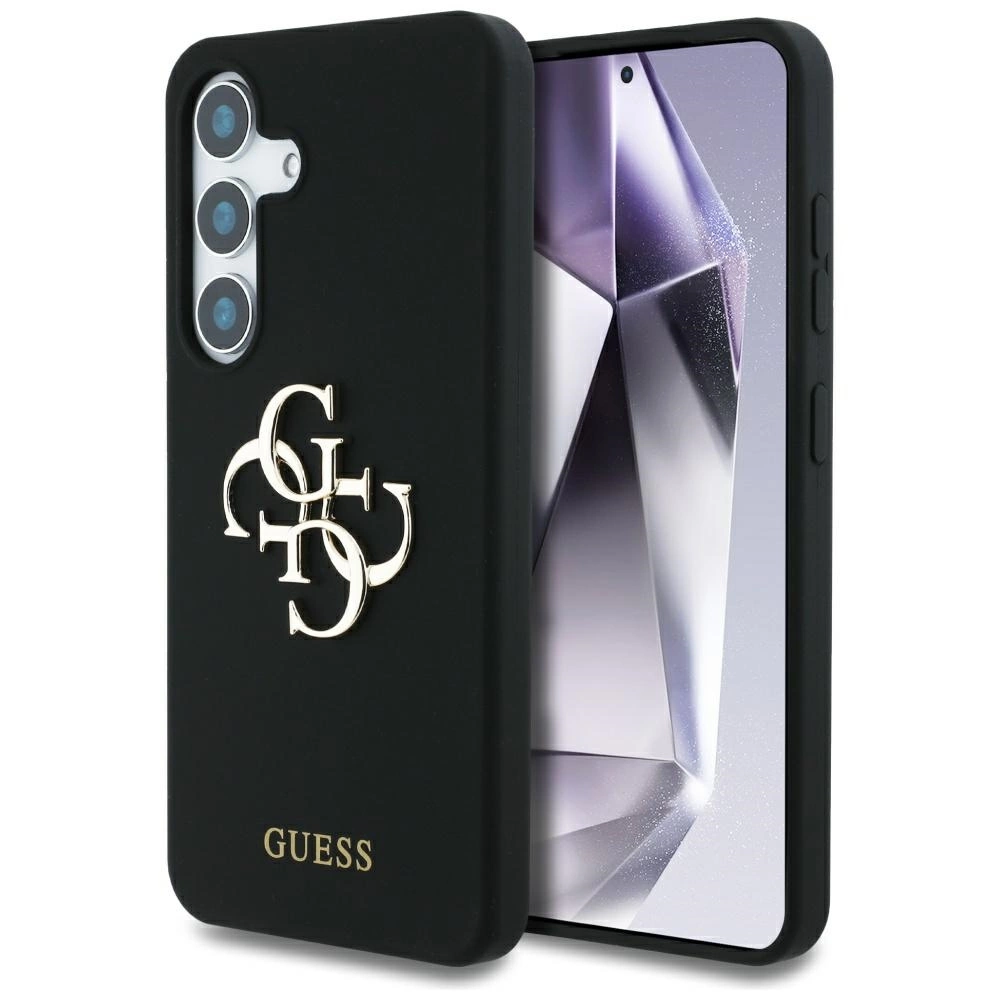 Guess Silicone Big 4G Logo Bottom Script case for Samsung Galaxy S25 - blackeng
