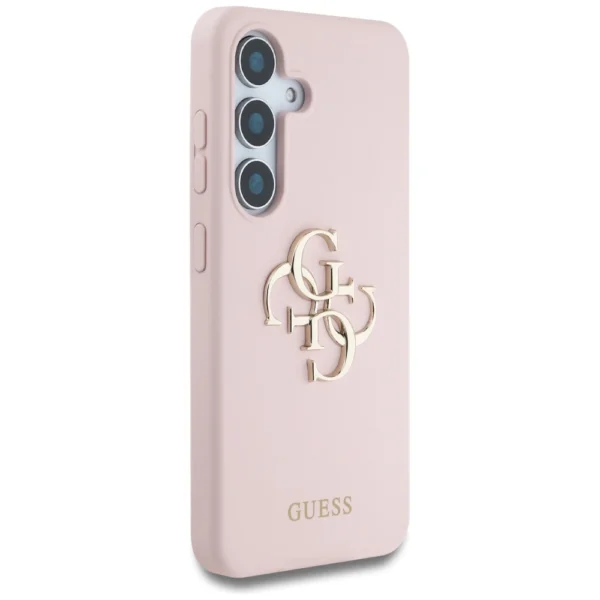Guess Silicone Big 4G Logo Bottom Script Case for Samsung Galaxy S25 - Pinkeng