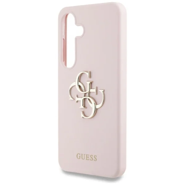 Guess Silicone Big 4G Logo Bottom Script Case for Samsung Galaxy S25 - Pinkeng