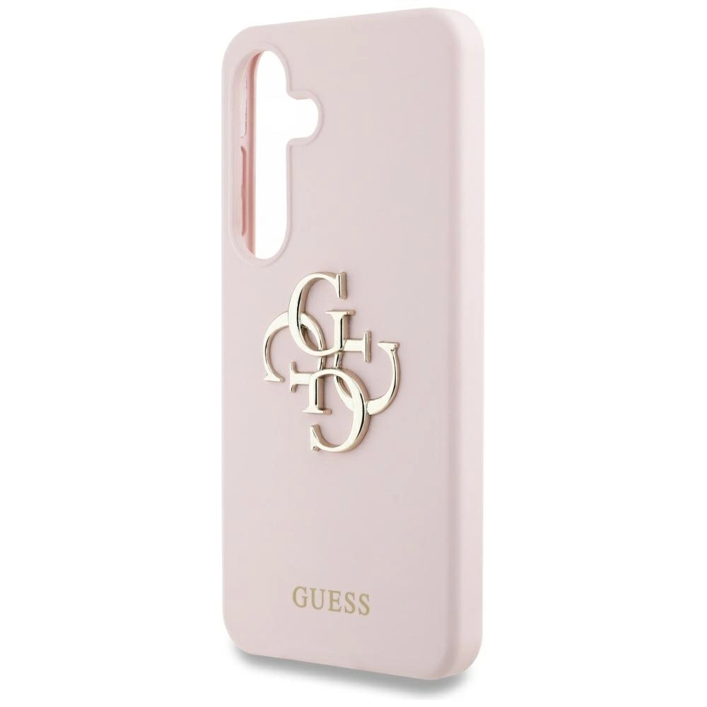Guess Silicone Big 4G Logo Bottom Script Case for Samsung Galaxy S25 - Pinkeng