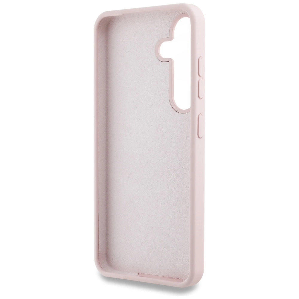Guess Silicone Big 4G Logo Bottom Script Case for Samsung Galaxy S25 - Pinkeng