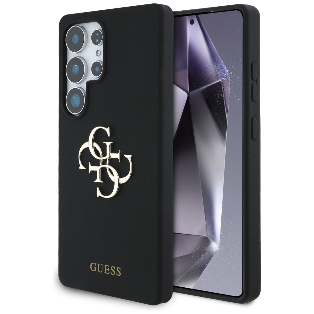 Guess Silicone Big 4G Logo Bottom Script case for Samsung Galaxy S25 Ultra - blackeng