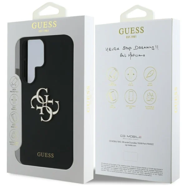 Guess Silicone Big 4G Logo Bottom Script case for Samsung Galaxy S25 Ultra - blackeng