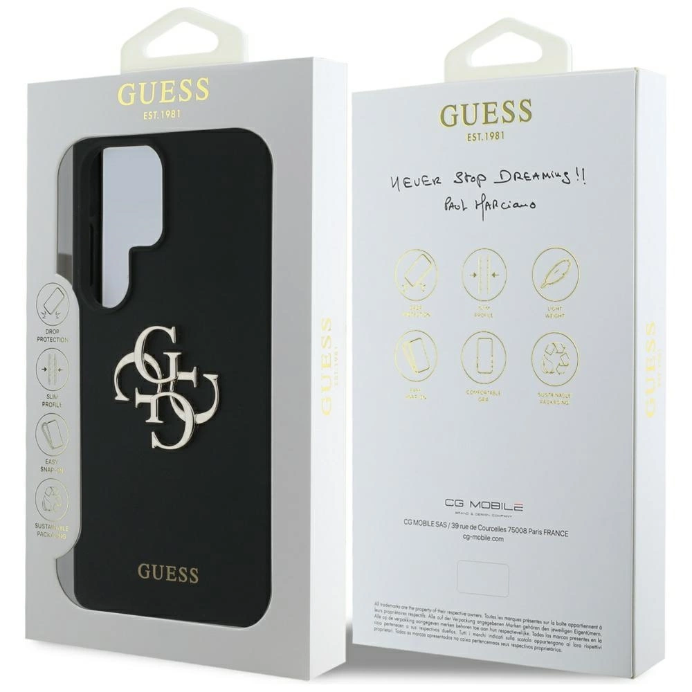 Guess Silicone Big 4G Logo Bottom Script case for Samsung Galaxy S25 Ultra - blackeng