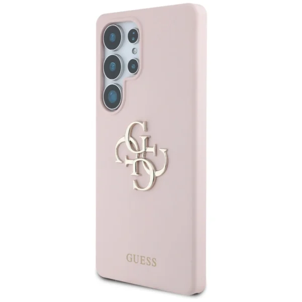 Guess Silicone Big 4G Logo Bottom Script Case for Samsung Galaxy S25 Ultra - Pinkeng