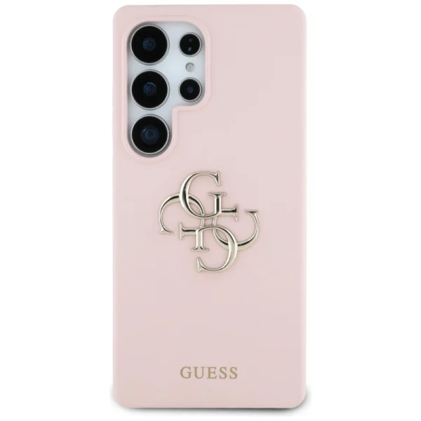 Guess Silicone Big 4G Logo Bottom Script Case for Samsung Galaxy S25 Ultra - Pinkeng