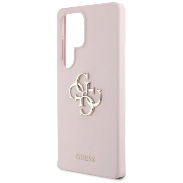 Guess Silicone Big 4G Logo Bottom Script Case for Samsung Galaxy S25 Ultra - Pinkeng