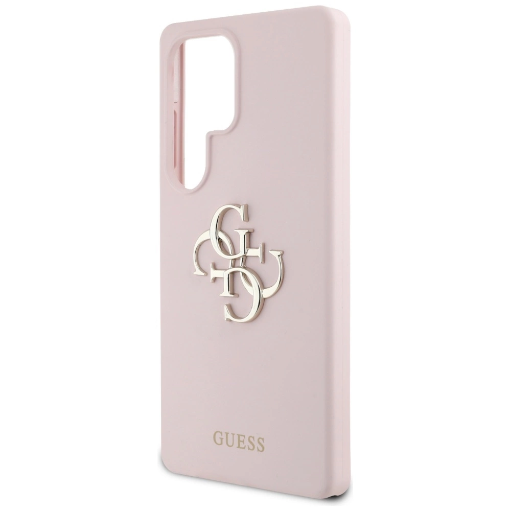 Guess Silicone Big 4G Logo Bottom Script Case for Samsung Galaxy S25 Ultra - Pinkeng