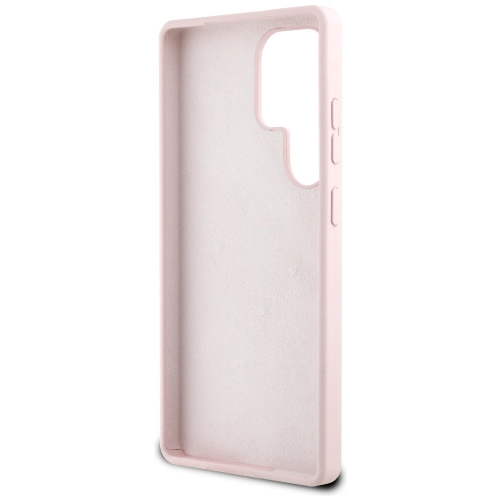 Guess Silicone Big 4G Logo Bottom Script Case for Samsung Galaxy S25 Ultra - Pinkeng