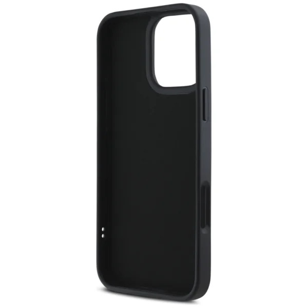 Karl Lagerfeld HC 3D Rubber Elongated Glitter iPhone 16 Pro Case - Blackeng