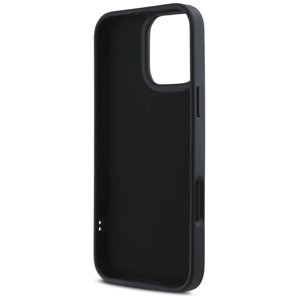 Karl Lagerfeld HC 3D Rubber Elongated Glitter iPhone 16 Pro Case - Blackeng