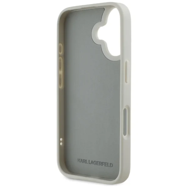 Karl Lagerfeld HC 3D Rubber Double Heads iPhone 16 Case - Beigeeng