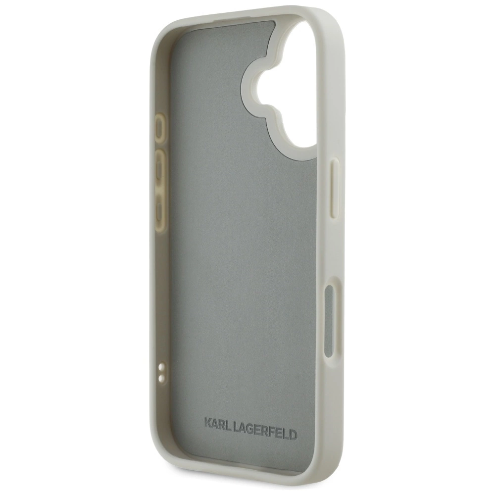 Karl Lagerfeld HC 3D Rubber Double Heads iPhone 16 Case - Beigeeng