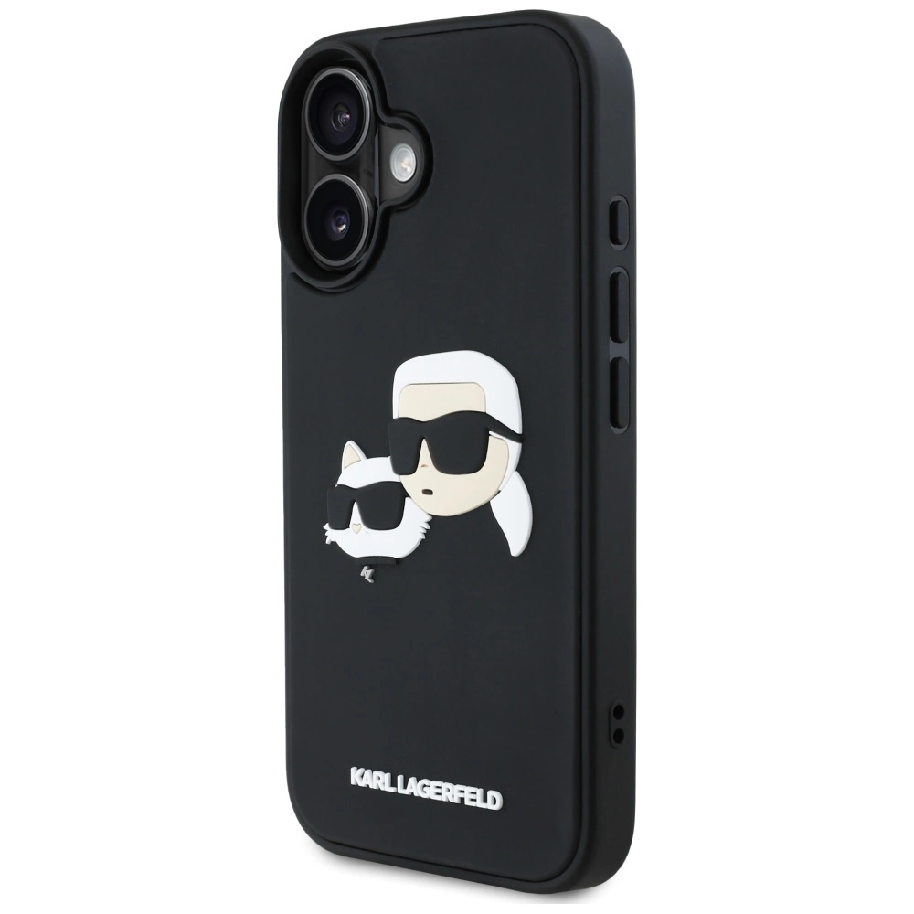 Karl Lagerfeld HC 3D Rubber Double Heads iPhone 16 Case - Blackeng