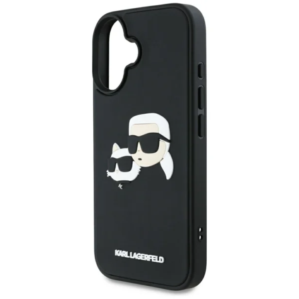 Karl Lagerfeld HC 3D Rubber Double Heads iPhone 16 Case - Blackeng