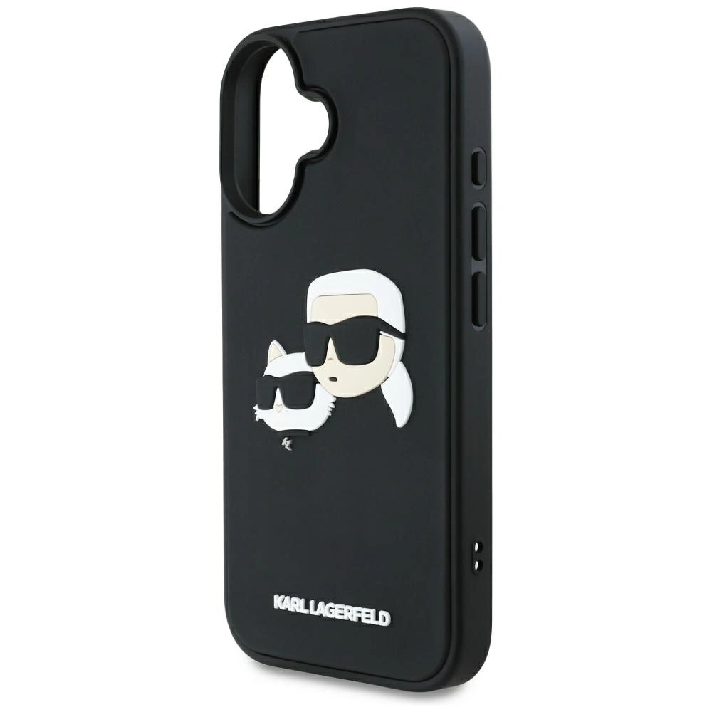 Karl Lagerfeld HC 3D Rubber Double Heads iPhone 16 Case - Blackeng