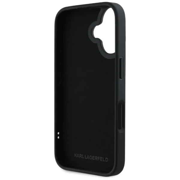 Karl Lagerfeld HC 3D Rubber Double Heads iPhone 16 Case - Blackeng