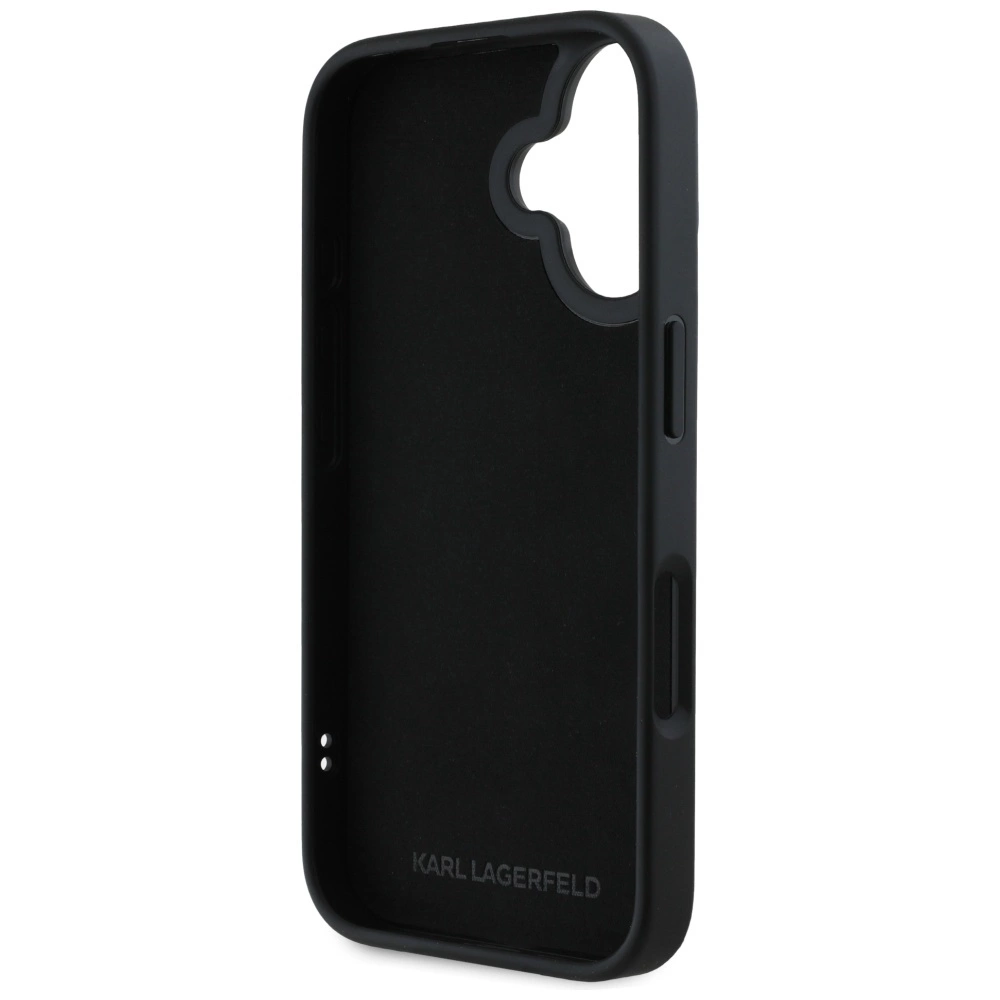 Karl Lagerfeld HC 3D Rubber Double Heads iPhone 16 Case - Blackeng