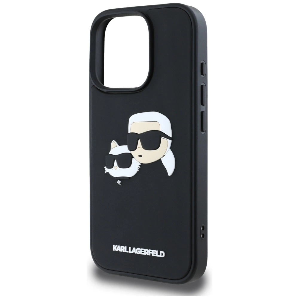 Karl Lagerfeld HC 3D Rubber Double Heads iPhone 16 Pro Case - Blackeng