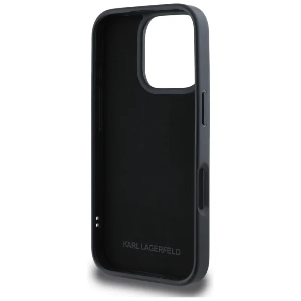 Karl Lagerfeld HC 3D Rubber Double Heads iPhone 16 Pro Case - Blackeng