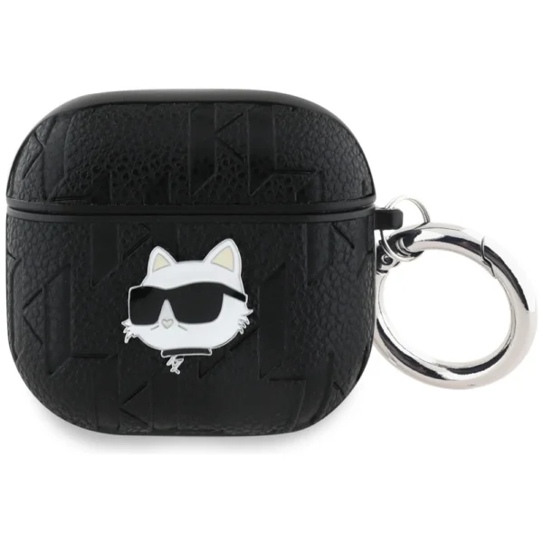 Karl Lagerfeld Monogram Choupette Head Case for AirPods 4 - Blackeng
