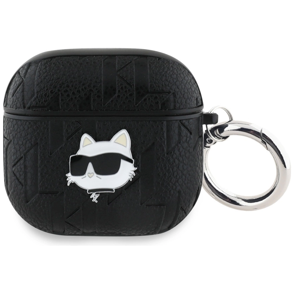 Karl Lagerfeld Monogram Choupette Head Case for AirPods 4 - Blackeng