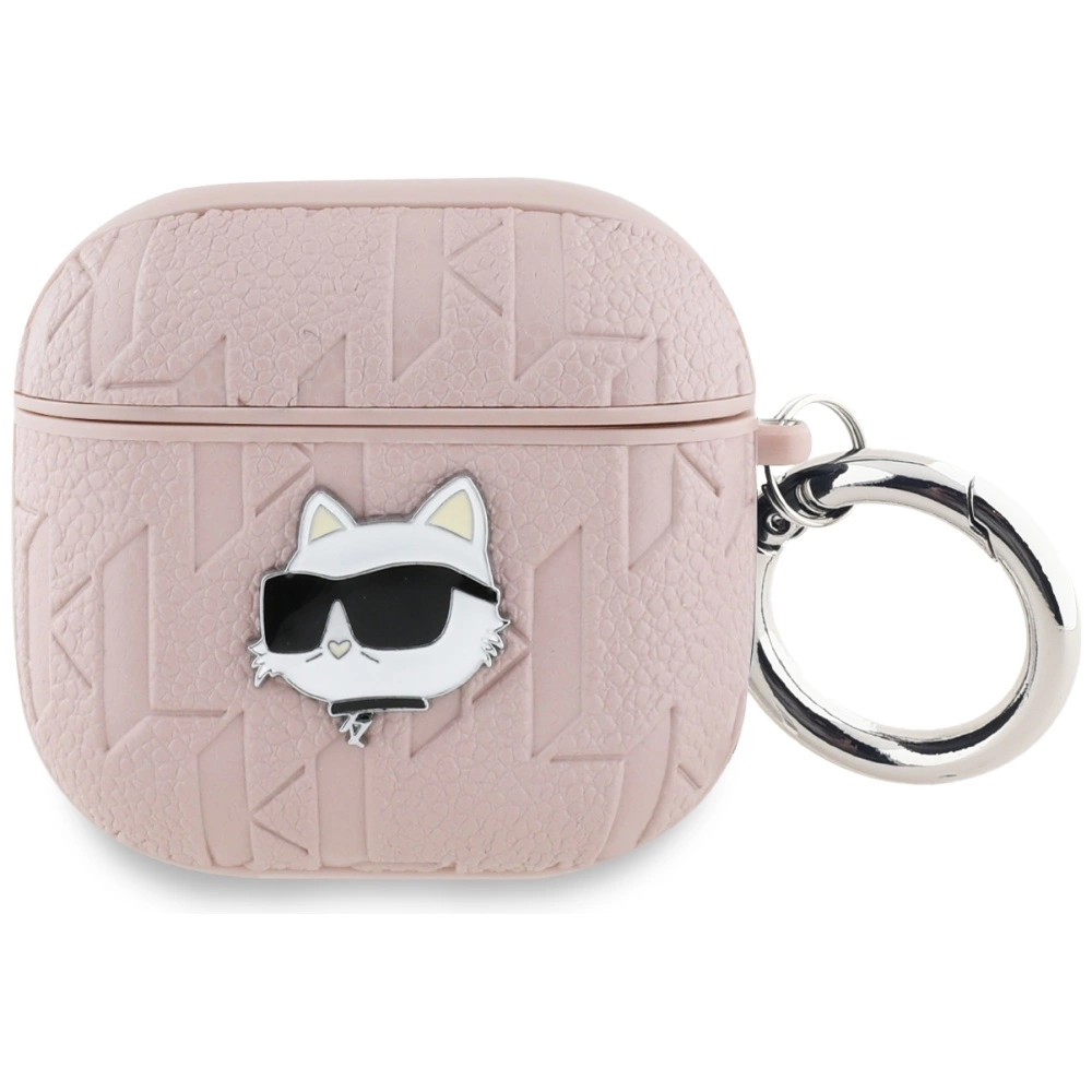 Karl Lagerfeld Monogram Choupette Head Case for AirPods 4 - Pinkeng