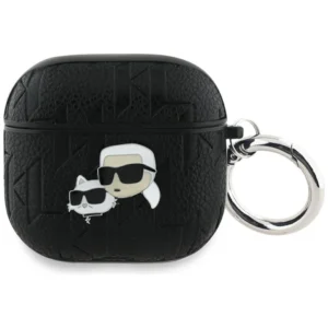 Karl Lagerfeld Monogram Karl & Choupette Head Case for AirPods 4 - Blackeng
