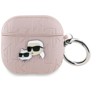 Karl Lagerfeld Monogram Karl & Choupette Head Case for AirPods 4 - Pinkeng